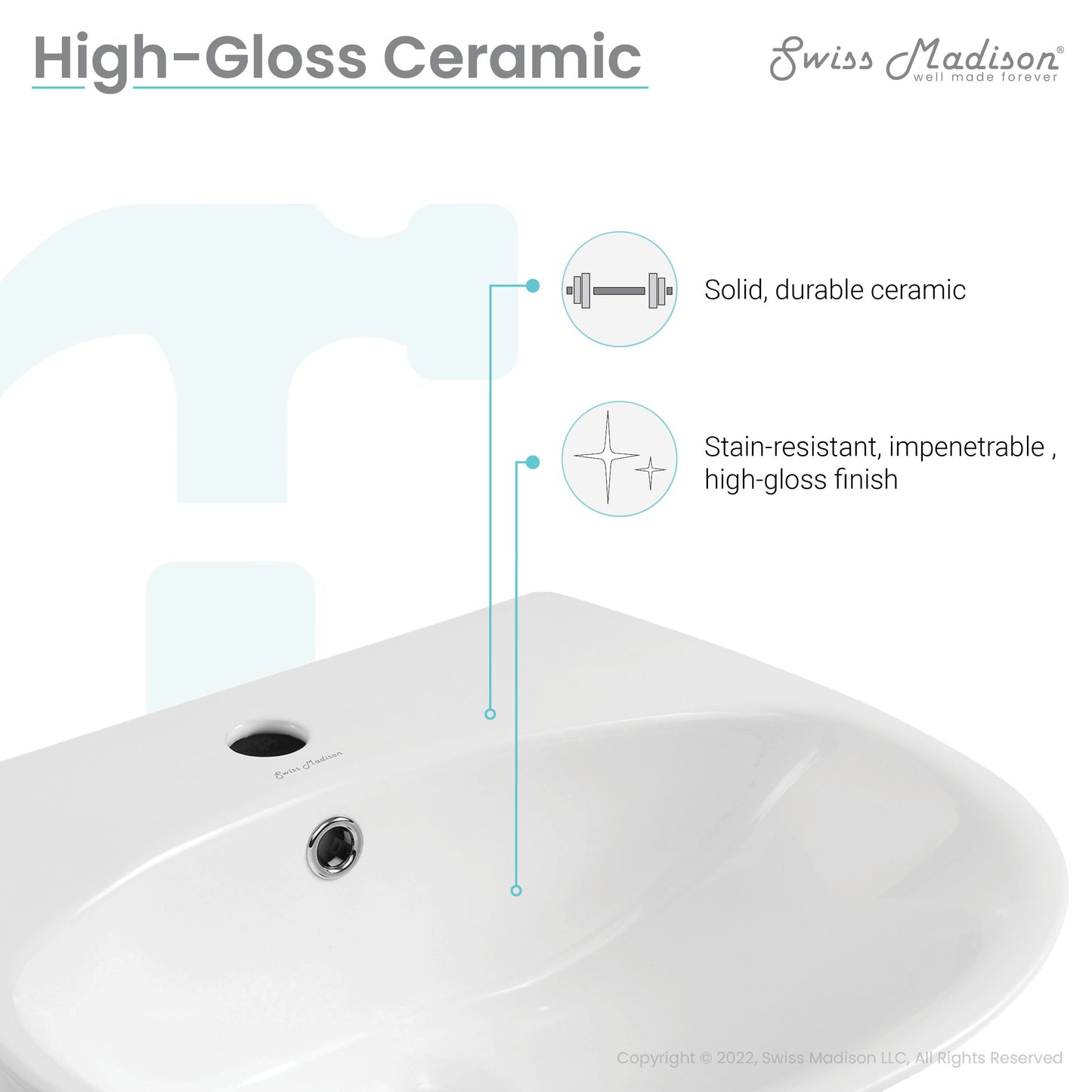 Swiss Madison, Ivy 19" Wall-Mount Bathroom Sink