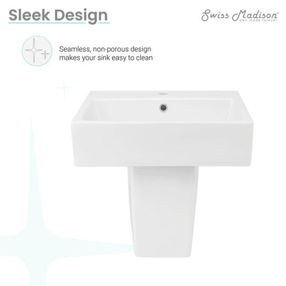 Swiss Madison, Concorde 21" Two-Piece Wall-Mount Bathroom Sink