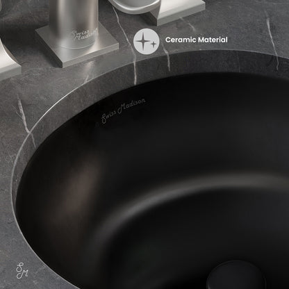 Swiss Madison, Monaco 16" Ceramic Undermount Bathroom Sink in Matte Black
