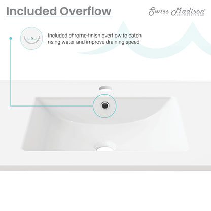 Swiss Madison, 60" Vanity Top Bathroom Sink