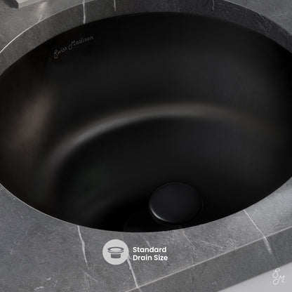 Swiss Madison, Monaco 16" Ceramic Undermount Bathroom Sink in Matte Black