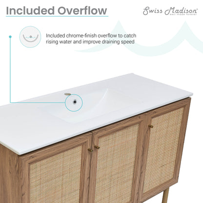 Swiss Madison Classe 48-inch freestanding bathroom vanity in Golden Oak — view 5