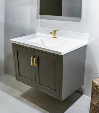 Trusty Wood Floating Inset Bathroom Vanity 30" with Two Doors
