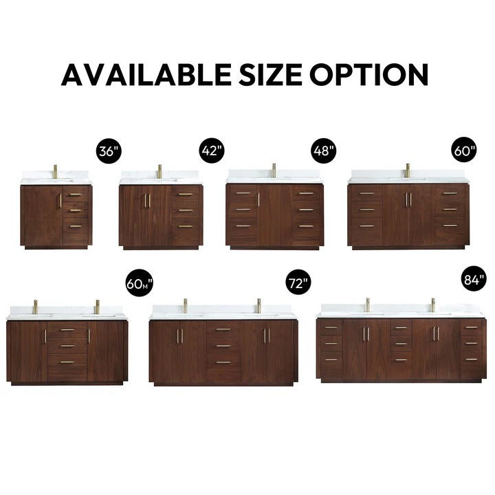 Vinnova San 42-inch freestanding bathroom vanity in Natural Walnut — view 9