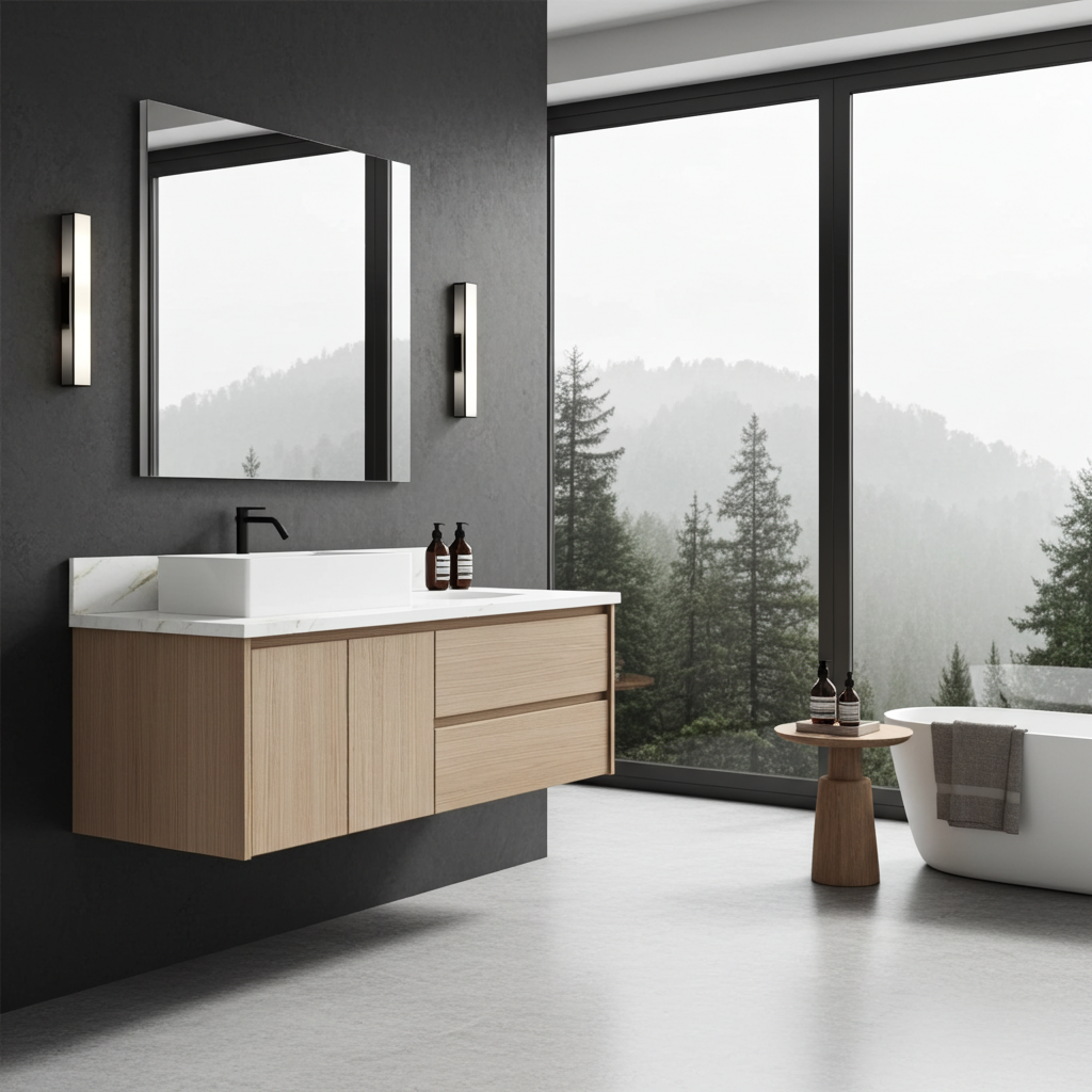 Vanderloc Gilded Single Left/Right Bath Floating Vanity (Top and Faucet Not Included)