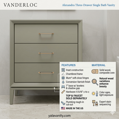 Vanderloc Alexandra Three-Drawer Single Bath Vanity