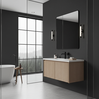 Vanderloc Gilded Single Bath Floating Vanity (Add Top & Faucet)