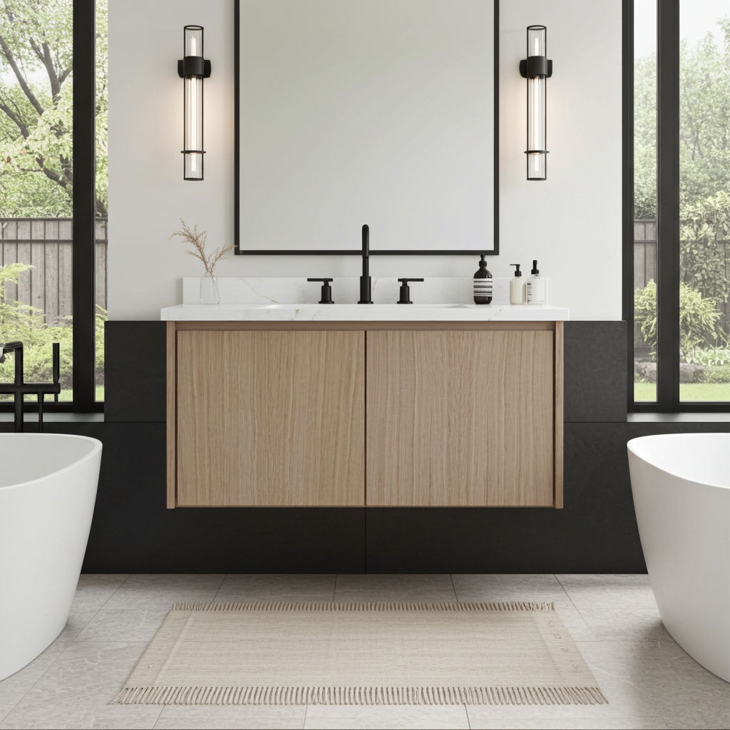 Vanderloc Gilded Single Bath Floating Vanity (Add Top & Faucet)