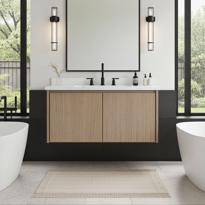 Vanderloc Gilded Single Bath Floating Vanity (Add Top & Faucet)