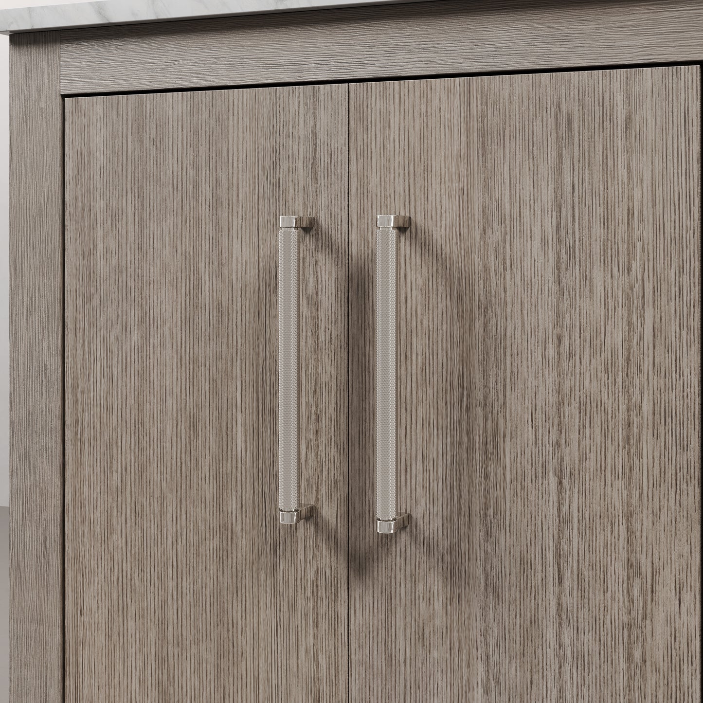Hugo 72 in. Bath Vanity in Grey Oak with Marble Vanity Top in White with White Basin | Water Creation