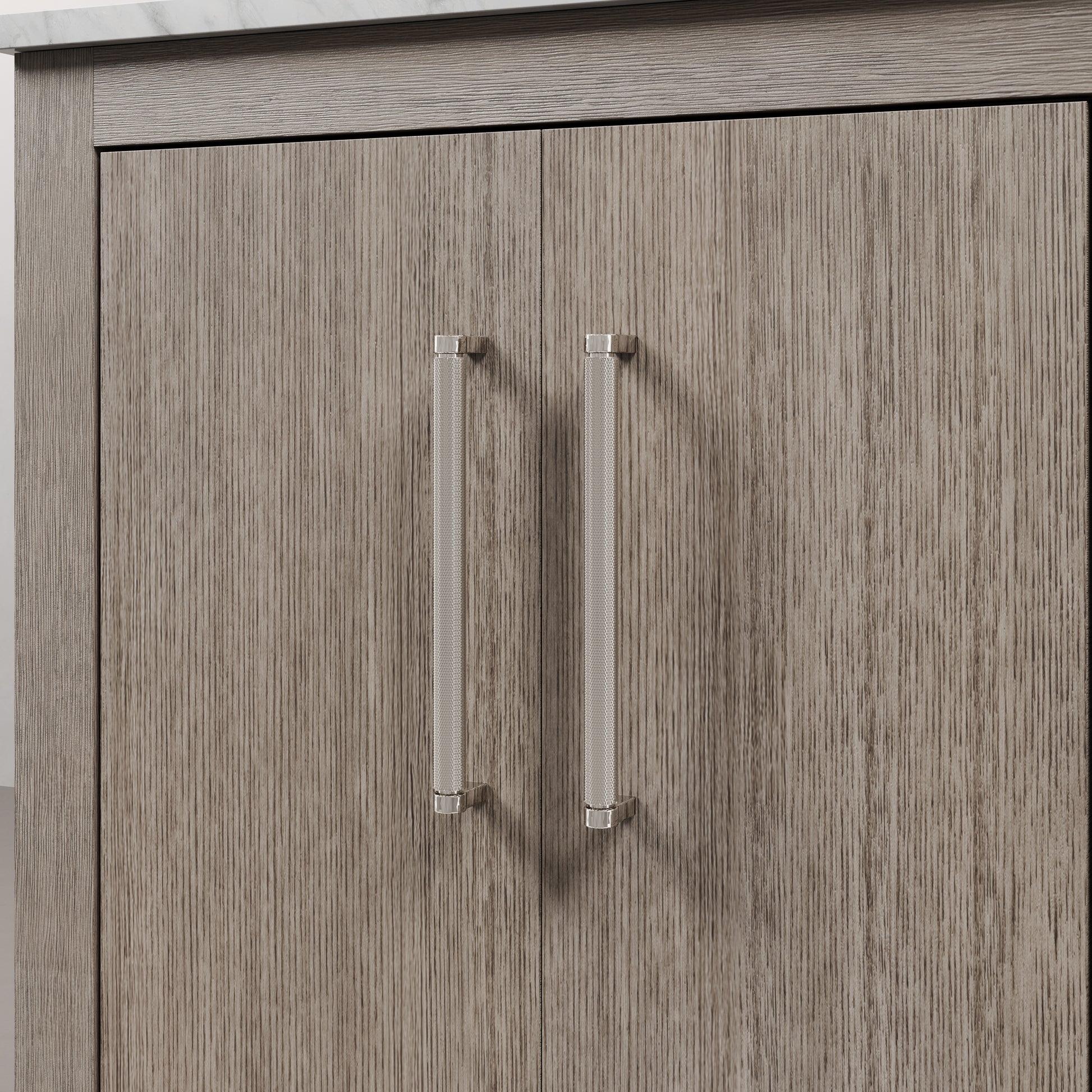Hugo 60 in. Bath Vanity in Grey Oak with Marble Vanity Top in White with White Basin | Water Creation