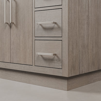 Hugo 48 in. Bath Vanity in Grey Oak with Marble Vanity Top in White with White Basin | Water Creation
