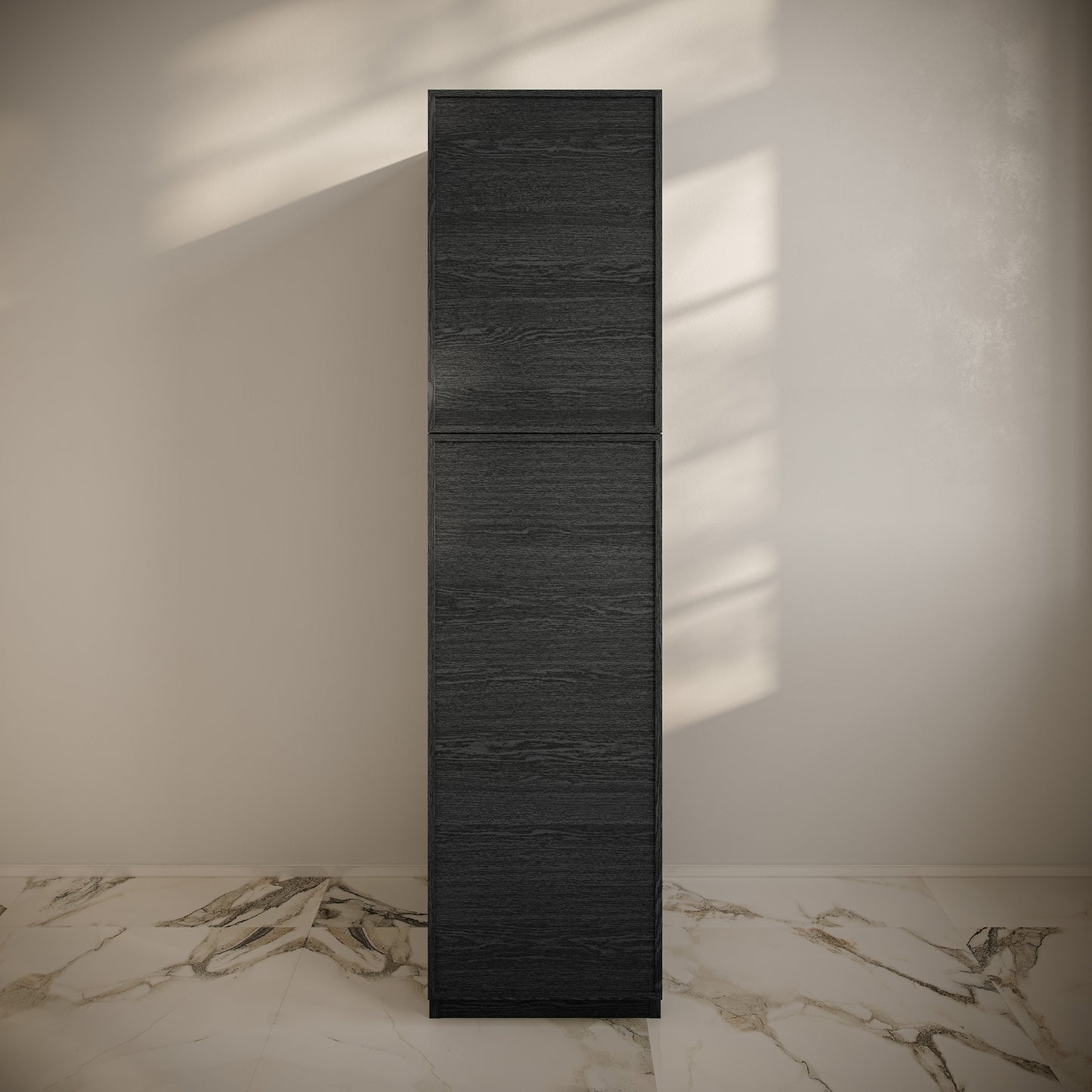 Swiss Madison, St. Tropez 15 x 15 x 60 Freestanding Linen Cabinet in Black Oak