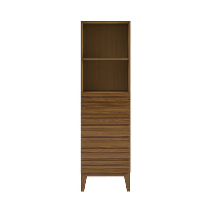 Swiss Madison, Cascade 17 x 17 x 60 Freestanding Linen Cabinet in Brown Oak