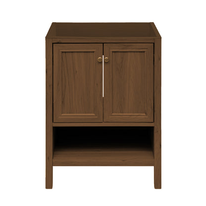 Swiss Madison Chateau 24-inch freestanding bathroom vanity in Brown Oak