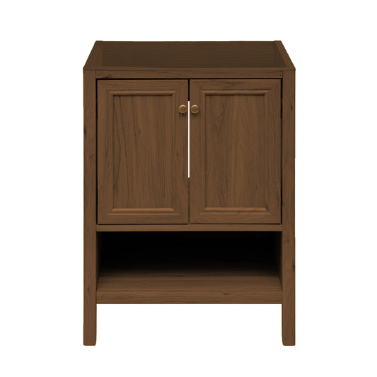Swiss Madison Chateau 24-inch freestanding bathroom vanity in Brown Oak