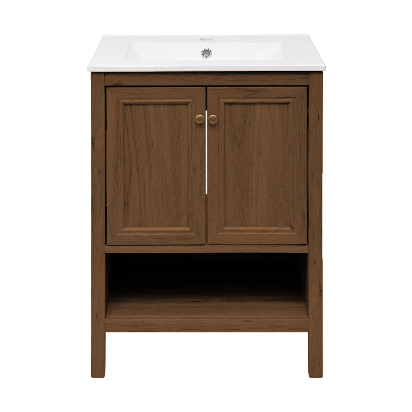 Swiss Madison, Chateau 24" Freestanding Bathroom Vanity in Brown Oak with Sink Top