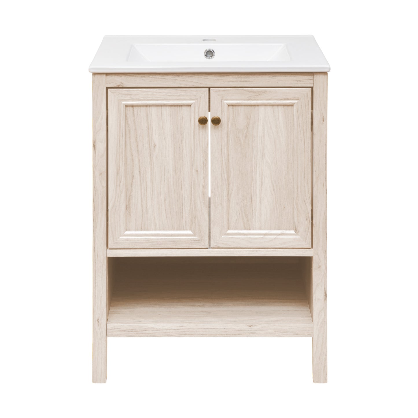 Swiss Madison, Chateau 24" Freestanding Bathroom Vanity in White Oak with Sink Top