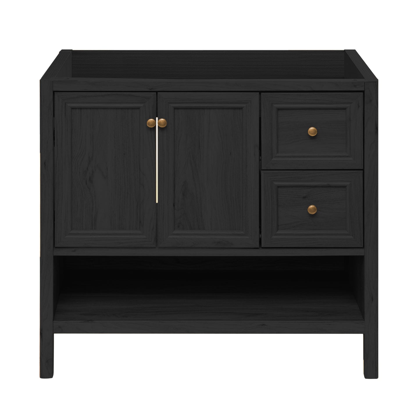 Swiss Madison, Chateau 36" Freestanding Bathroom Vanity Cabinet without Top in Black Oak