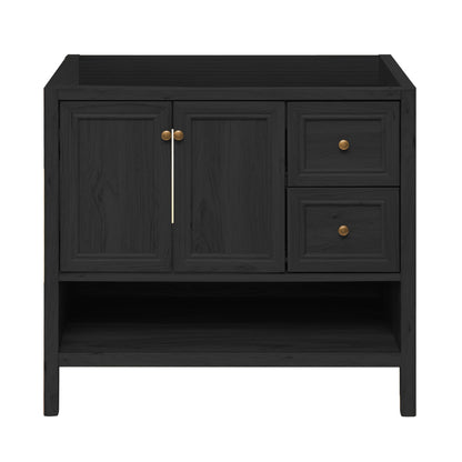 Swiss Madison, Chateau 36" Freestanding Bathroom Vanity Cabinet without Top in Black Oak