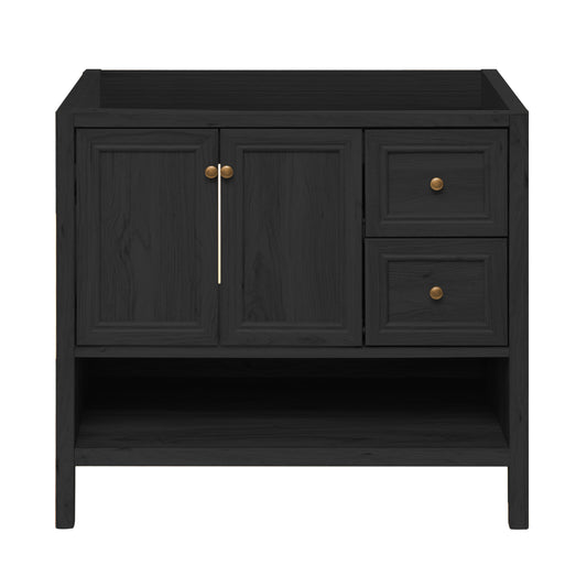 Swiss Madison, Chateau 36" Freestanding Bathroom Vanity Cabinet without Top in Black Oak