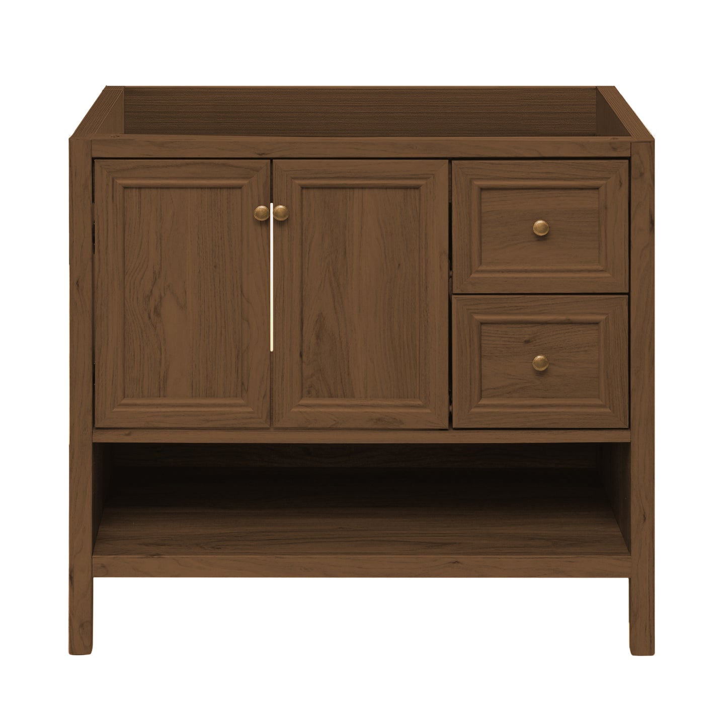 Swiss Madison Chateau 36-inch freestanding bathroom vanity in Brown Oak