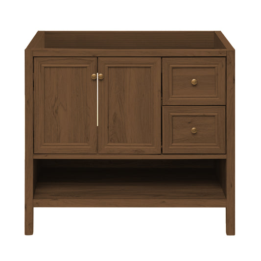 Swiss Madison Chateau 36-inch freestanding bathroom vanity in Brown Oak
