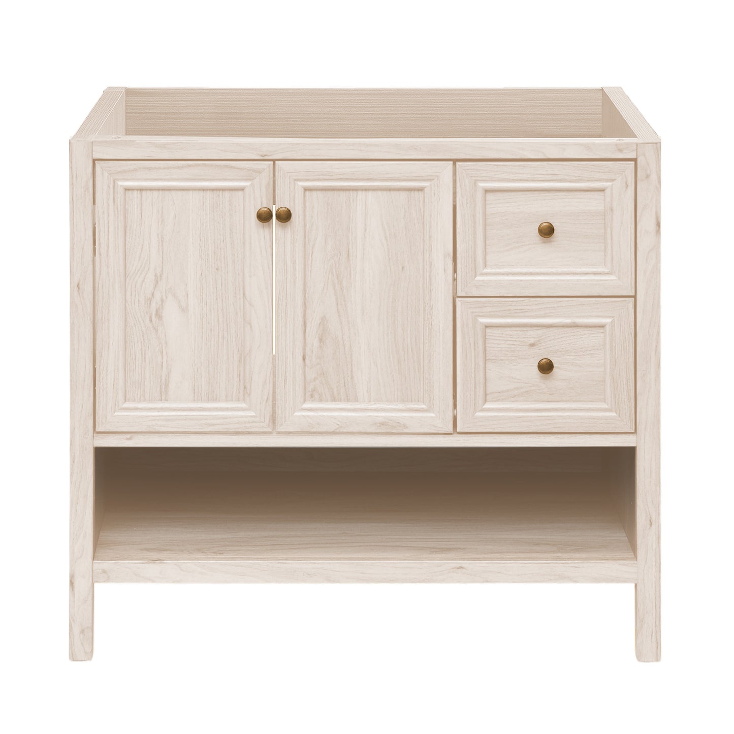Swiss Madison, Chateau 36" Freestanding Bathroom Vanity Cabinet without Top in White Oak