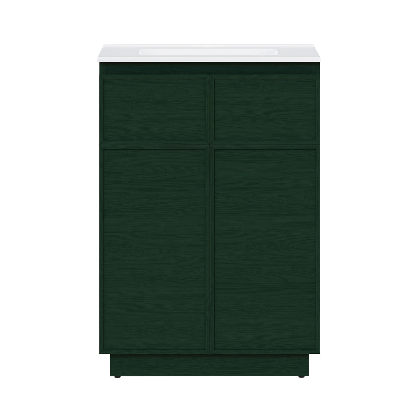 Swiss Madison, St. Tropez 24" Freestanding Bathroom Vanity in Green Oak with Sink Top