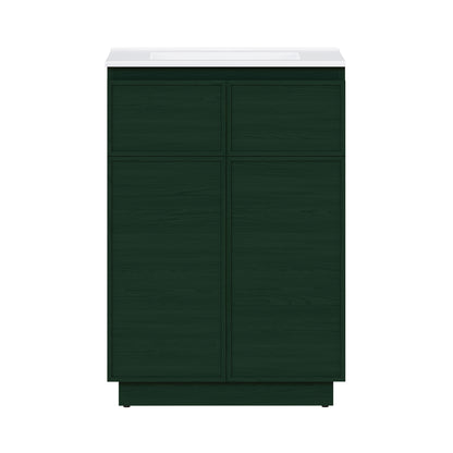 Swiss Madison, St. Tropez 24" Freestanding Bathroom Vanity in Green Oak with Sink Top