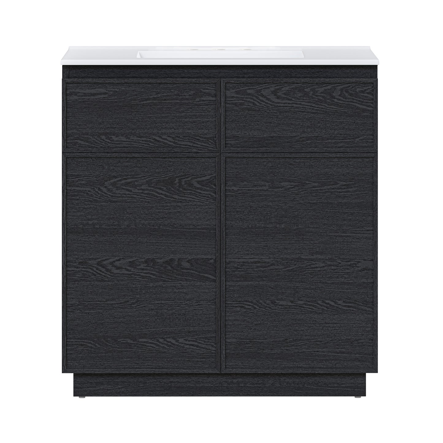 Swiss Madison, St. Tropez 36" Freestanding Bathroom Vanity in Black Oak with 3-Hole Widespread Sink Top