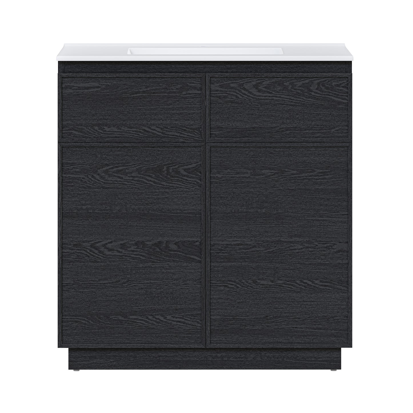 Swiss Madison, St. Tropez 36" Freestanding Bathroom Vanity in Black Oak with Sink Top