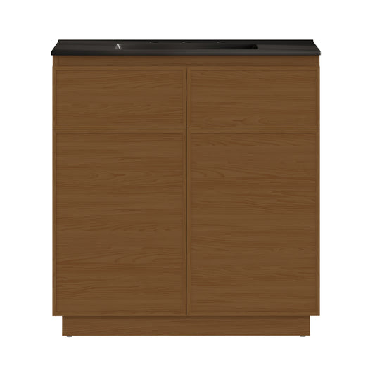 Swiss Madison St. Tropez 36-inch freestanding bathroom vanity in Brown Oak
