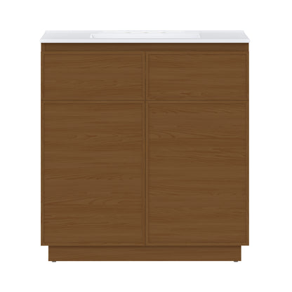Swiss Madison St. Tropez 36-inch freestanding bathroom vanity in Brown Oak