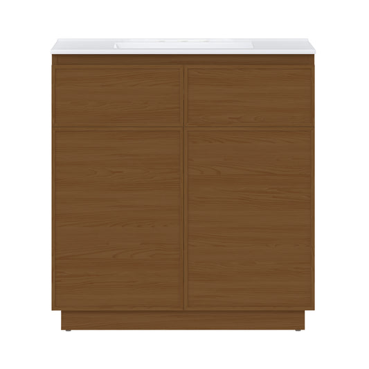 Swiss Madison St. Tropez 36-inch freestanding bathroom vanity in Brown Oak