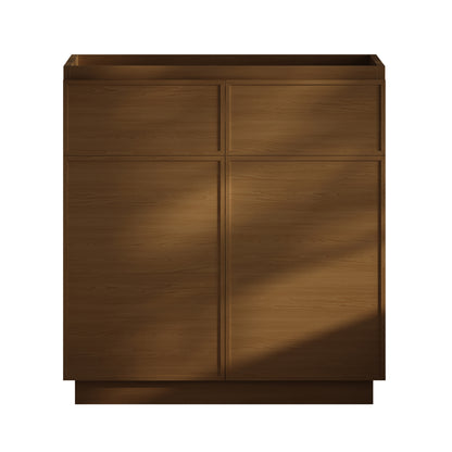 Swiss Madison St. Tropez 36-inch freestanding bathroom vanity in Brown Oak