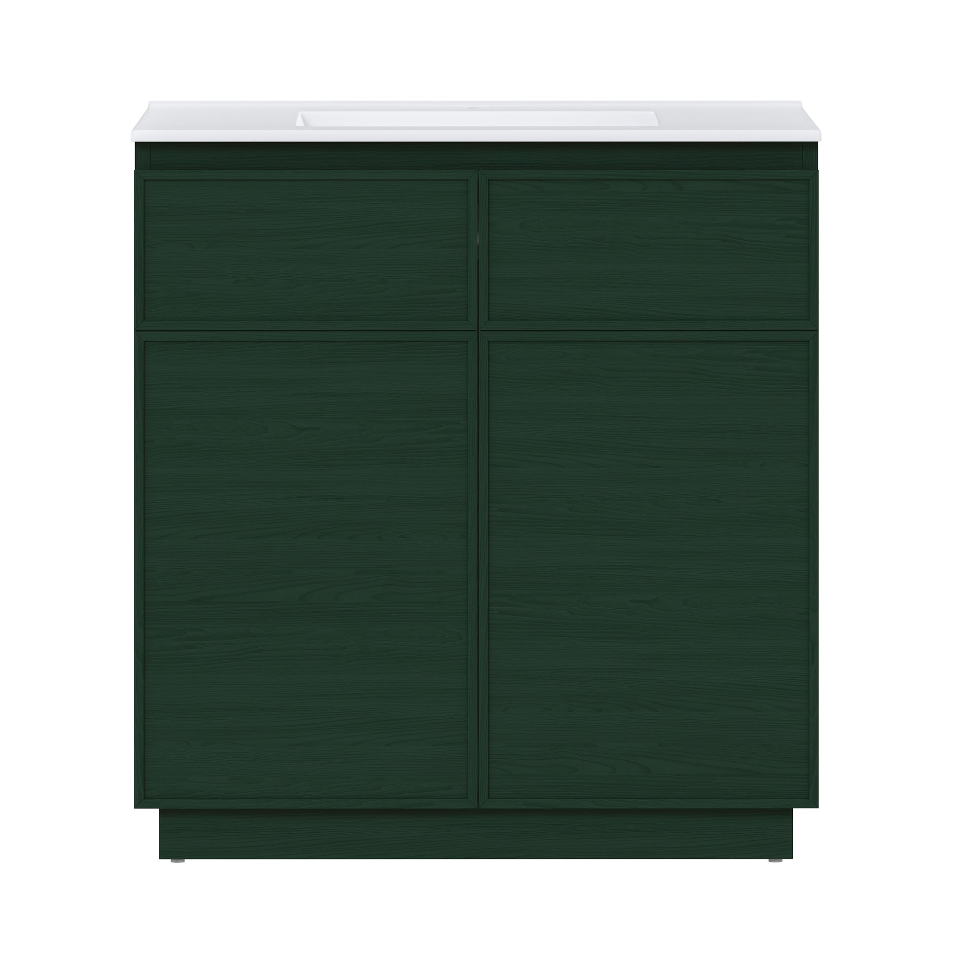 Swiss Madison St. Tropez 36-inch freestanding bathroom vanity in Green Oak — view 4