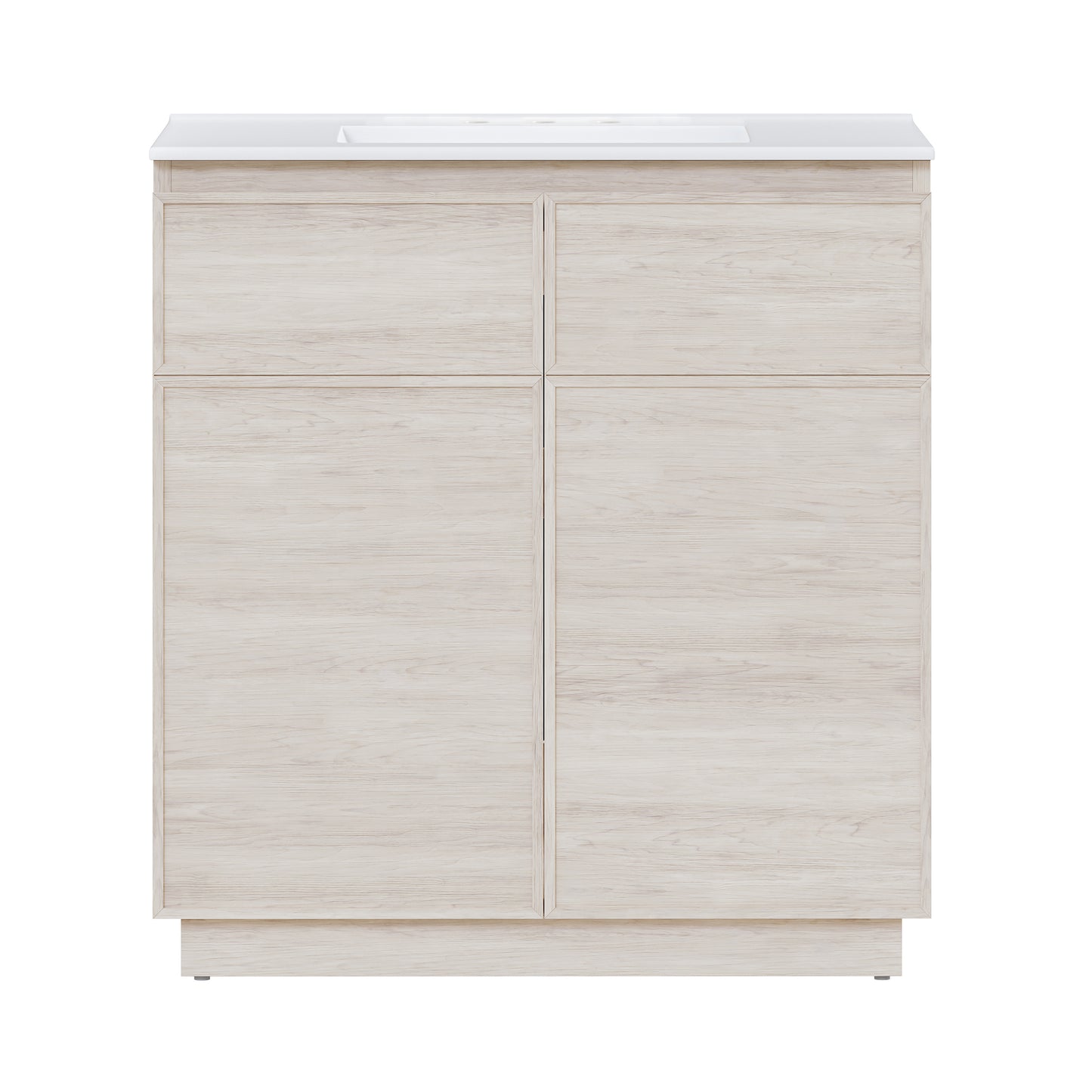 Swiss Madison, St. Tropez 36" Freestanding Bathroom Vanity in White Oak with 3-Hole Widespread Sink Top