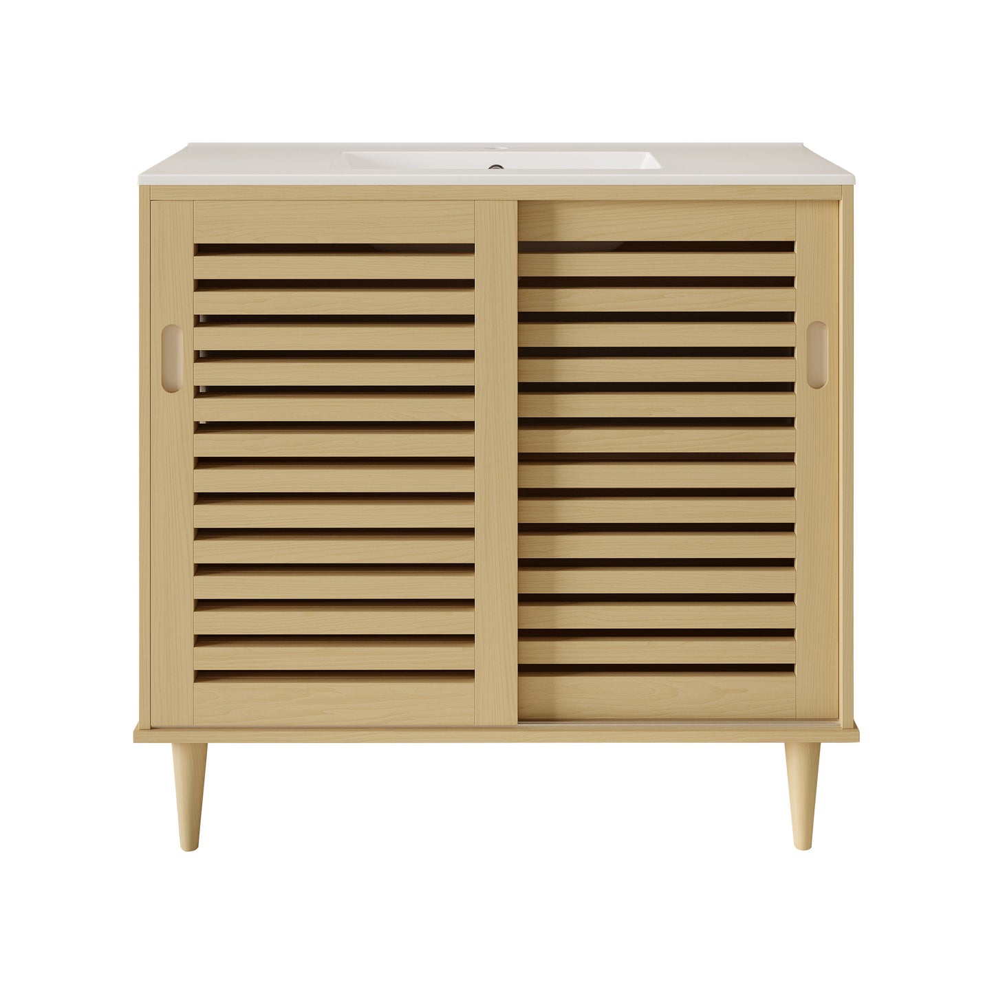 Swiss Madison Delice 36-inch freestanding bathroom vanity in Natural Oak — view 4