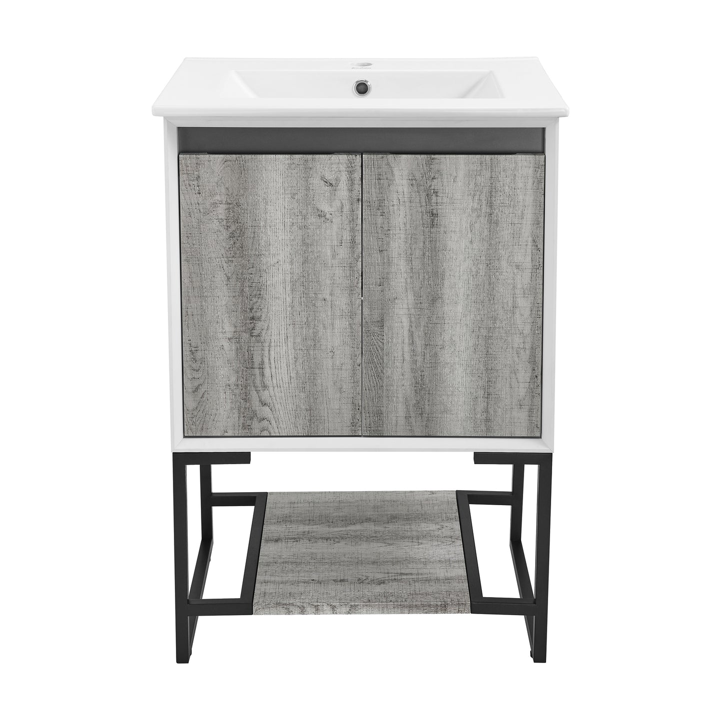 Swiss Madison, Marseille 24 Single, Two Doors, Open Shelf Bathroom Vanity