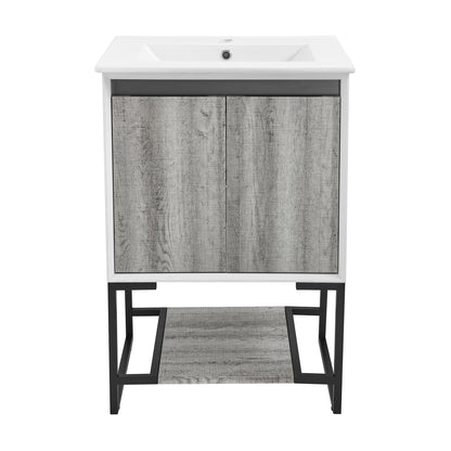 Swiss Madison, Marseille 24 Single, Two Doors, Open Shelf Bathroom Vanity