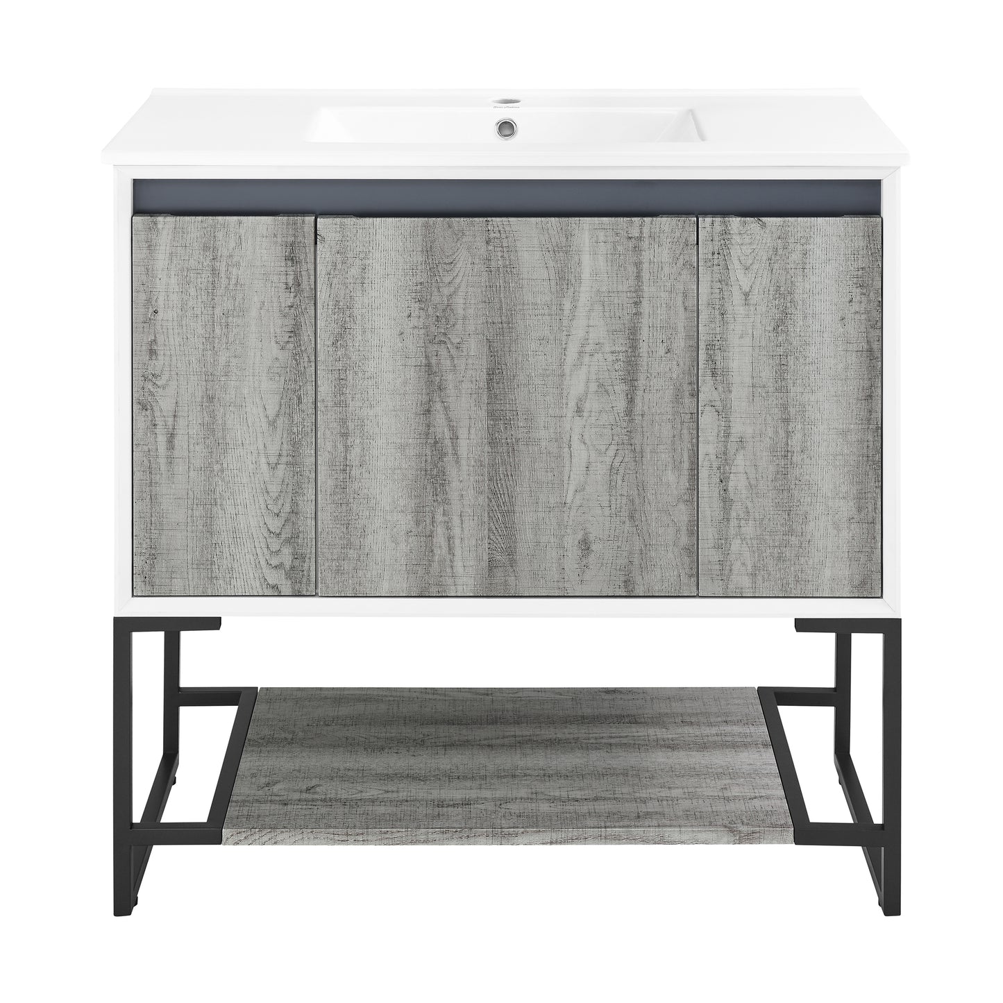 Swiss Madison Marseille 36-inch freestanding bathroom vanity in Gray Oak — view 5
