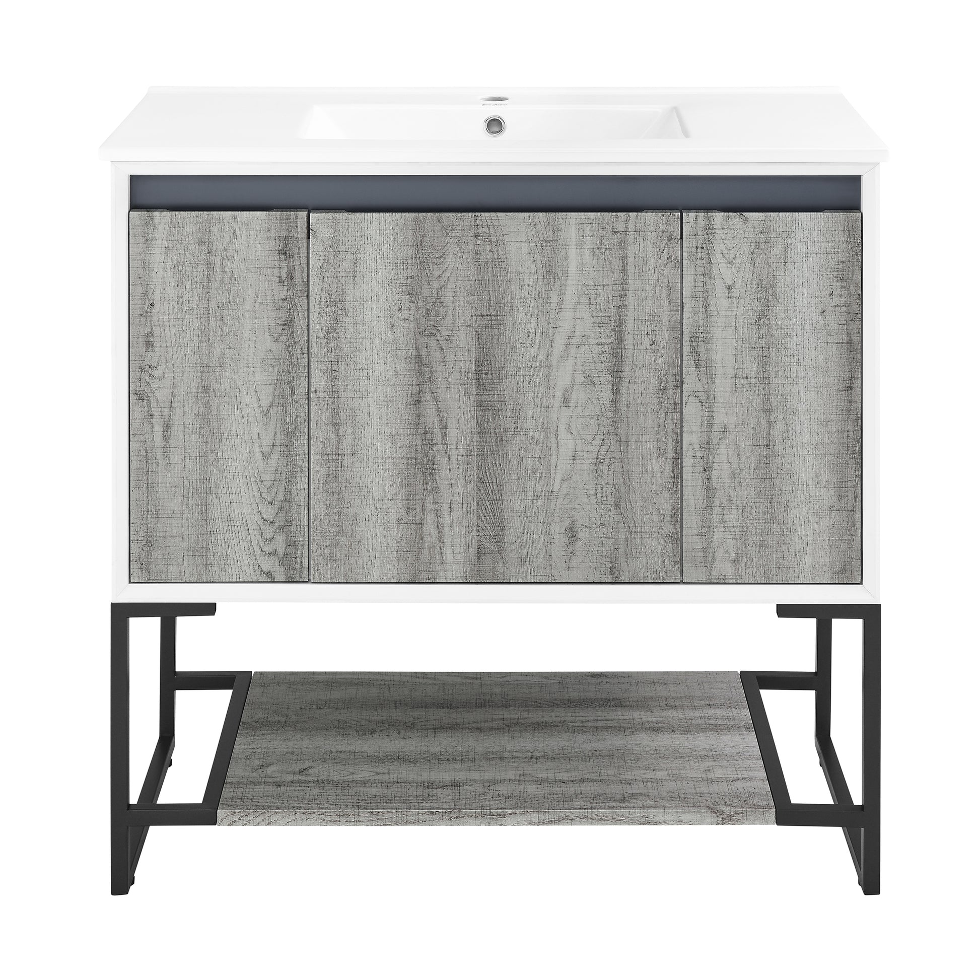 Swiss Madison Marseille 36-inch freestanding bathroom vanity in Gray Oak — view 5