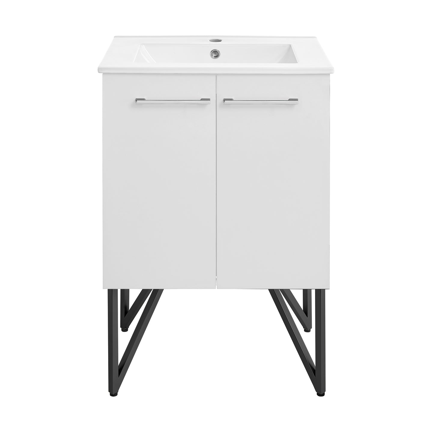 Swiss Madison, Annecy 24" Freestanding Bathroom Vanity in White with Sink Top