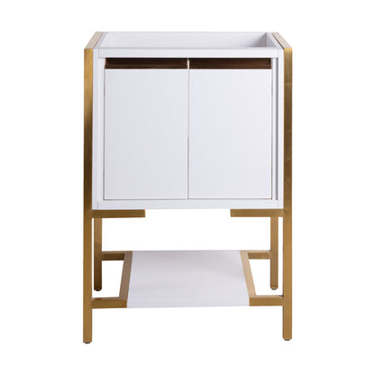 Swiss Madison, Marseille 24 Bathroom Vanity in White and Brushed Gold Cabinet Only (SM-BV217WBG)