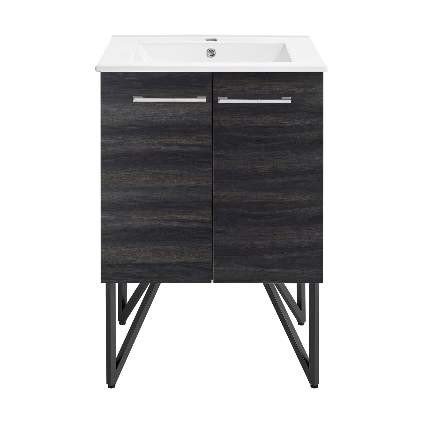 Swiss Madison, Annecy 24" Freestanding Bathroom Vanity in Black Walnut with Sink Top
