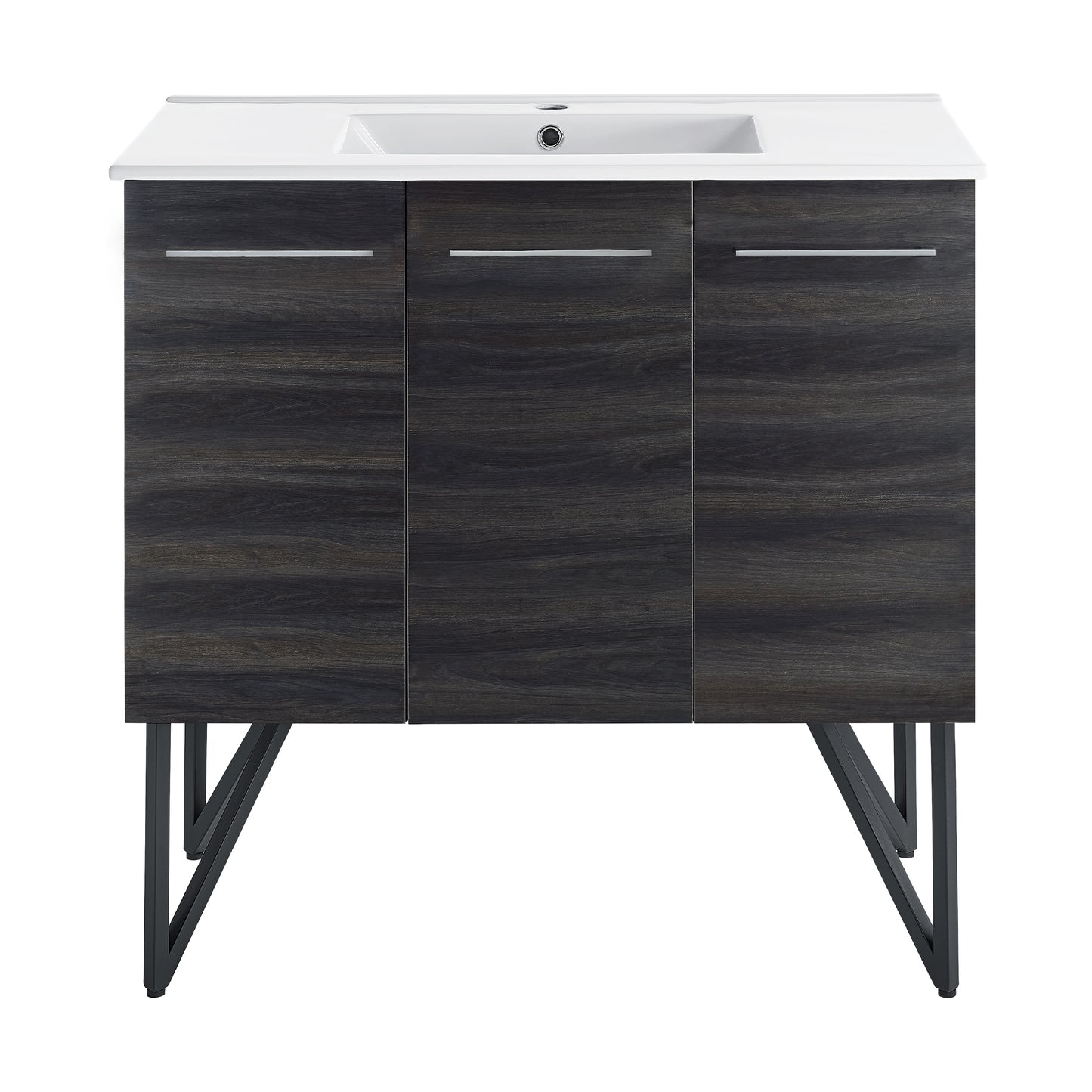 Swiss Madison, Annecy 36" Freestanding Bathroom Vanity in Black Walnut with Sink Top