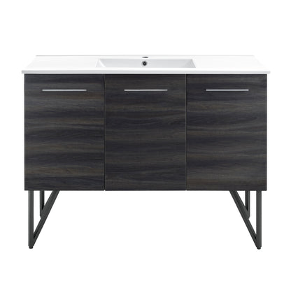 Swiss Madison, Annecy 48" Freestanding Bathroom Vanity in Black Walnut with Sink Top