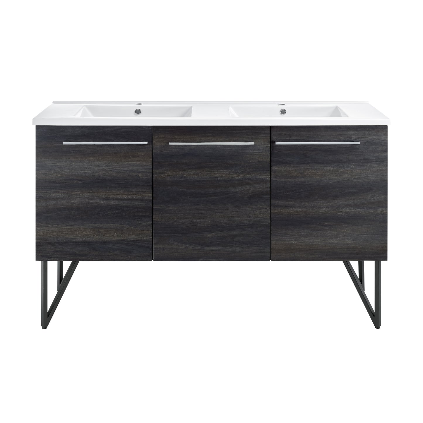 Swiss Madison, Annecy 60" Freestanding Bathroom Vanity in Black Walnut with Sink Top