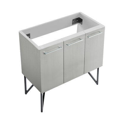 Swiss Madison, Annecy 36" Bathroom Vanity in Brushed Grey - Cabinet Only